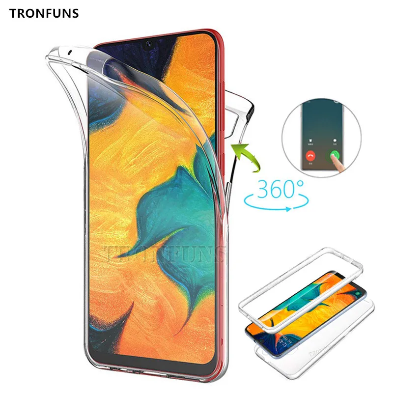 360 двойной силиконовый чехол для Samsung Galaxy A50 A30 A20 A10 A40 M10 M20 J4 J8 J6 A9 A8 A7 2018 S7 Edge S8 S9 S10 Lite