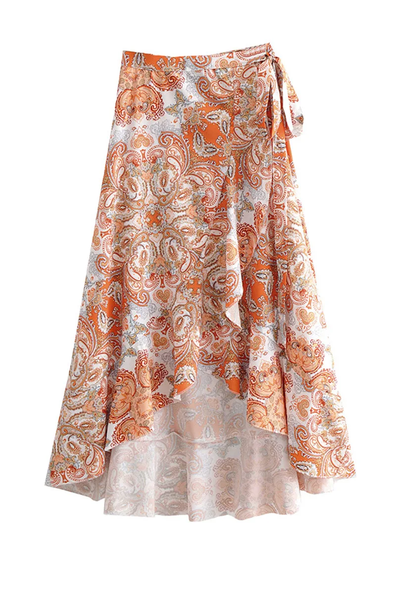 

Boho Spring Skirts Women Elegant A-Line Casual Summer Skirt Tops 2021