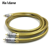 haldane pair hifi gold plated rca plug audio cable 2rca male to male interconnect cable for cardas hexlink golden 5 c