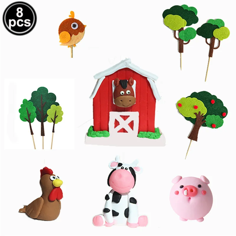 Персональный Набор для украшения торта набор в виде животных на ферме подарок