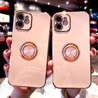 Мягкий силиконовый чехол для iPhone 13, 12, 11 Pro Max, XS, XR, X, 7, 8 Plus, iPhone11, 11Pro, чехол-подставка с кольцом-держателем