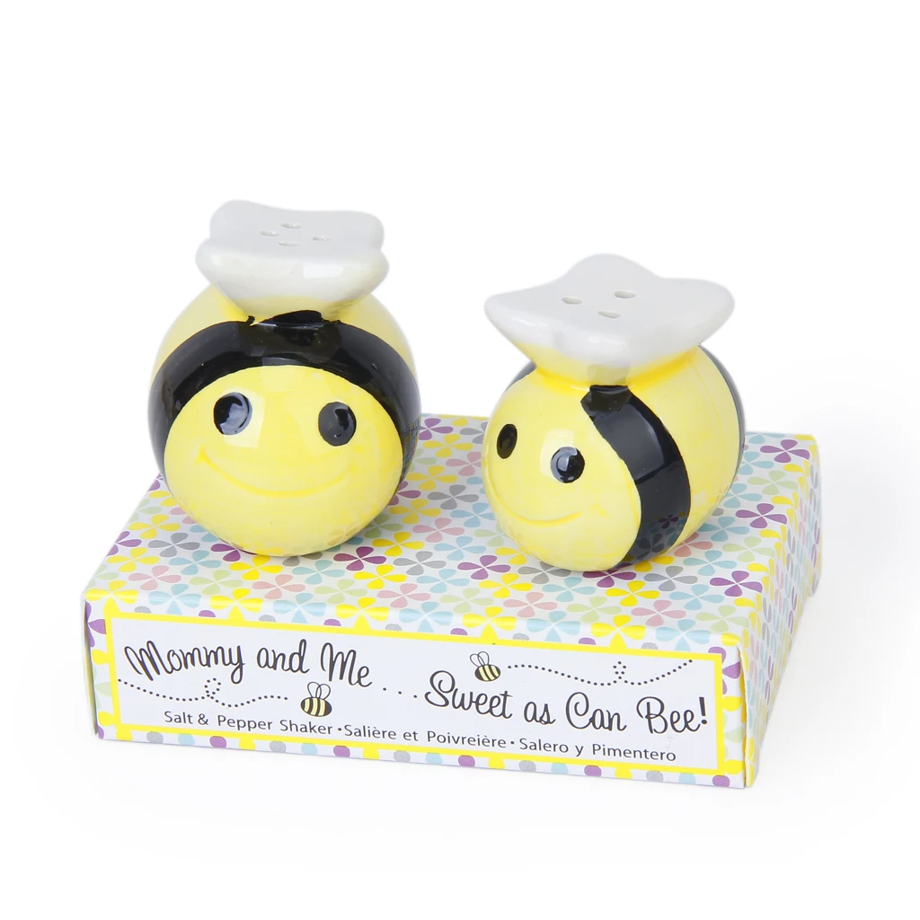 

Bee Ceramic Cruet Spice Jar Set of 2 Salt and Pepper Shakers Set Elegant Ceramic Bee Yellow Cute Bees Shakers Baby Shower Party