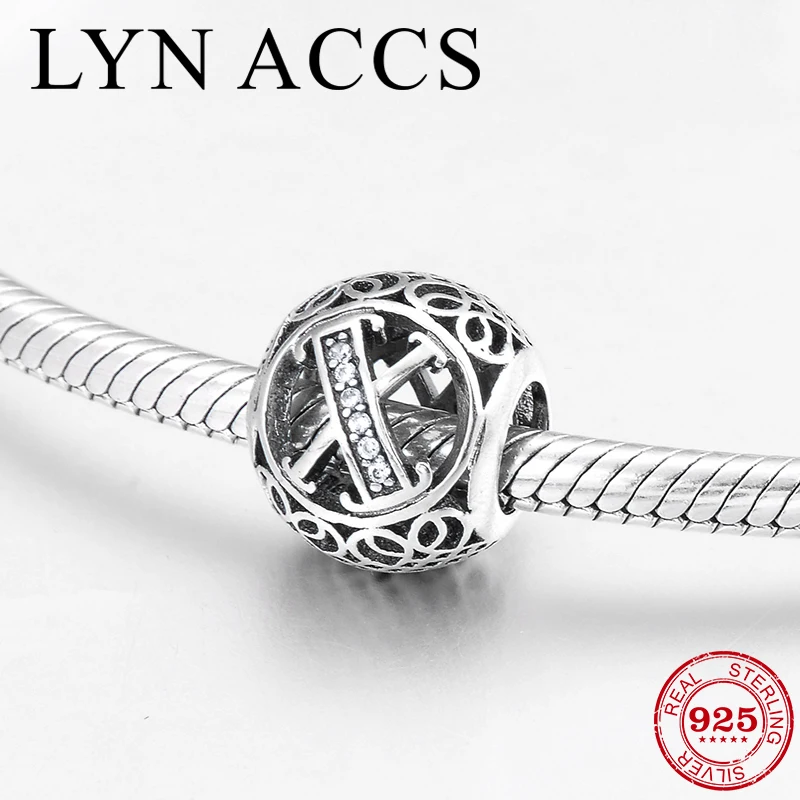 Модный подарок очаровательный Алфавит X из стерлингового серебра 925 пробы с