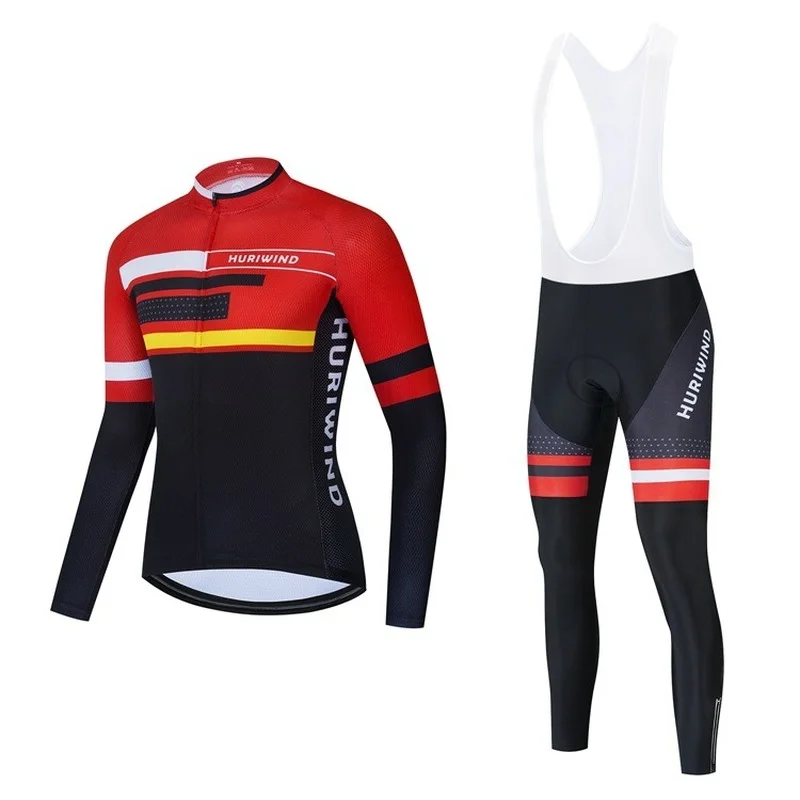 

Spring and autumn thin long-sleeved cycling jersey, strap set, breathable and moisture-absorbent cycling jersey