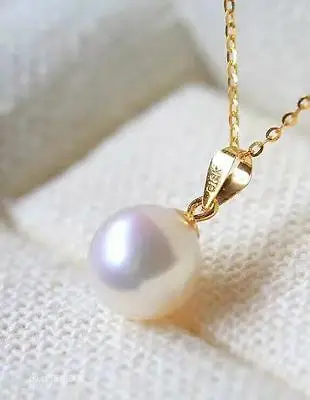 

round 8-9mm south sea white pearl pendant necklace 18inch