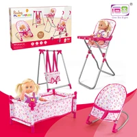 4 in1 pretend play toys furniture stroller doll baby stroller children toy doll play house toy stroller doll house furniture