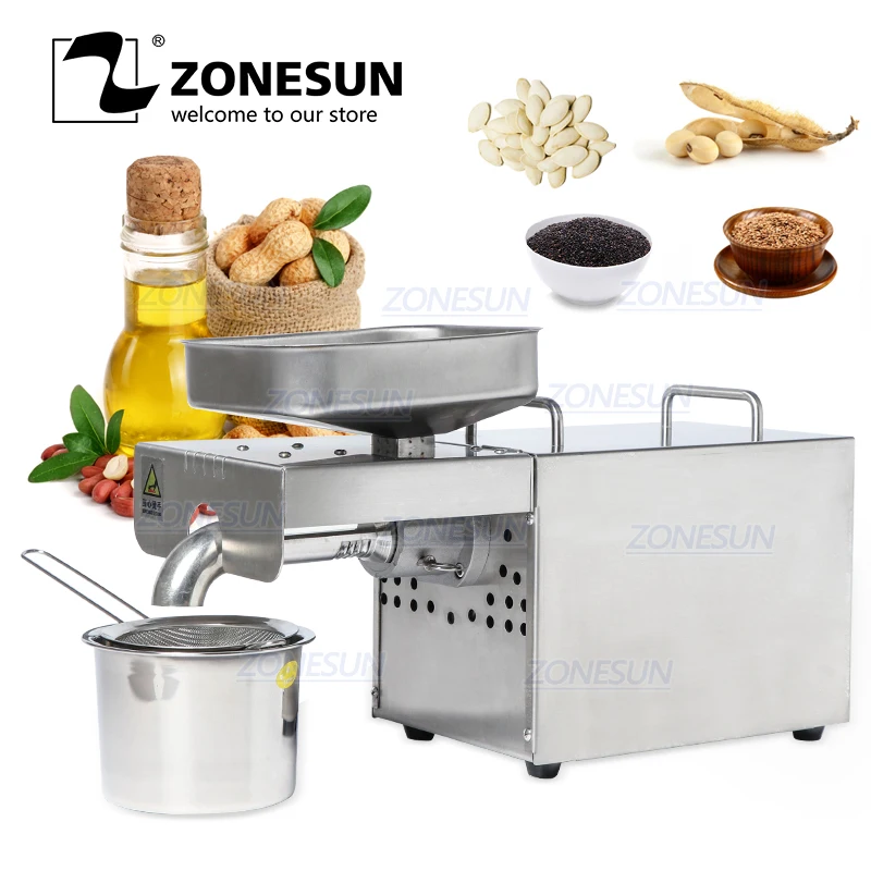 ZONESUN автоматический коммерческий сорт 304 нержавеющая сталь семян холодного масла пресс машина гайка семян пресс er Высокая экстракция масла