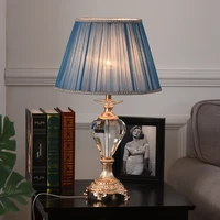 sarok modern table lamp crystal blue bedside led desk light luxury decorative for home foyer bed room office hotel study