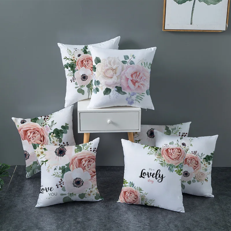 Розовых цветков роз Декоративная Наволочка на подушку ПИЧ-скин Подушка Чехол для
