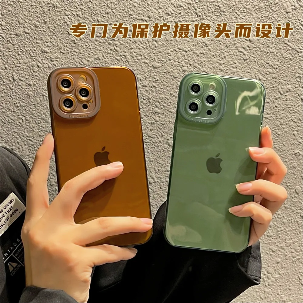 Simple Transparent Silicone Soft Phone Case For iPhone 13 12 11 PRO MAX XS X XR 7 8 PLUS Shockproof Clear Protective Cover Shell