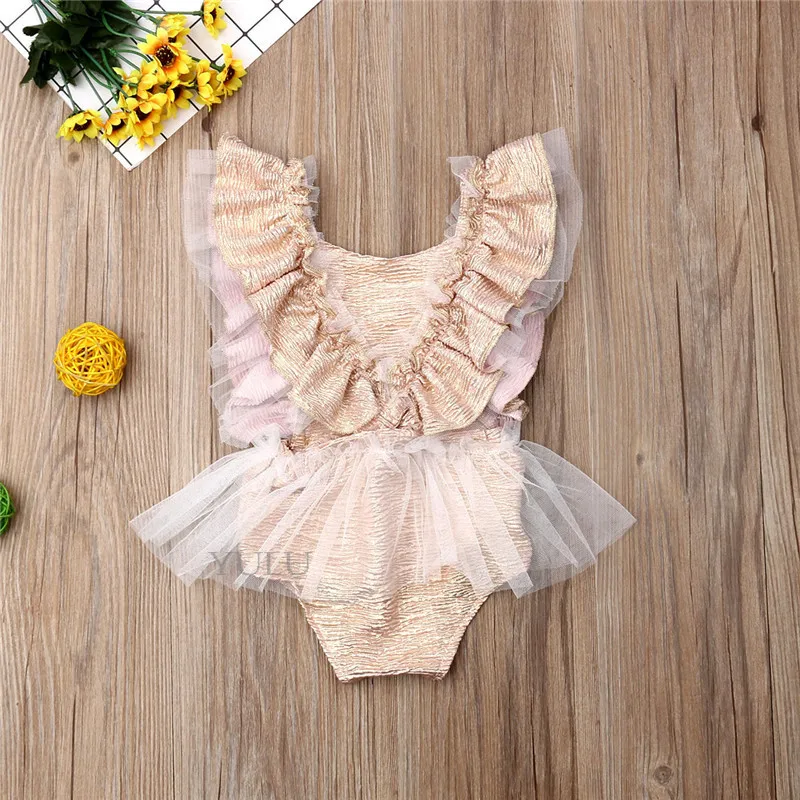 Одежда для новорожденных девочек кружевное платье принцессы с цветочным