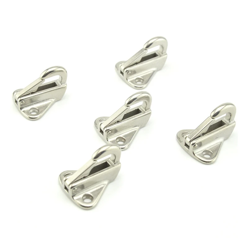 

NEW-5Pcs 316 Stainless Steel Snap Type 35mm Fender Hook for Boat Yacht Marine Accessories