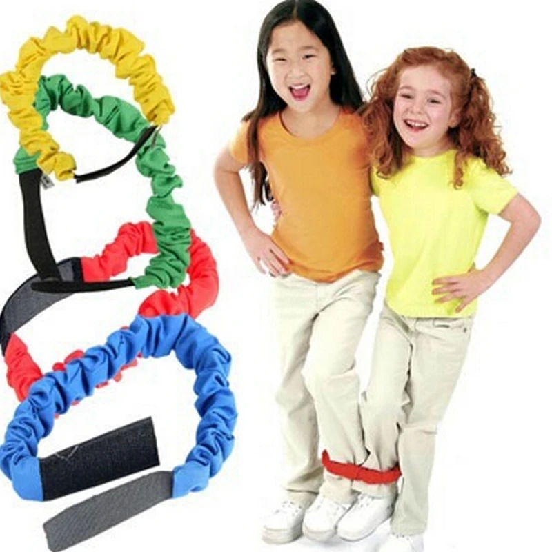 

Two People Three-legged Ropes Elastic Sport Tie Rope Foot Running Race Game Children Kids Cooperation Training Outdoor Game Toys