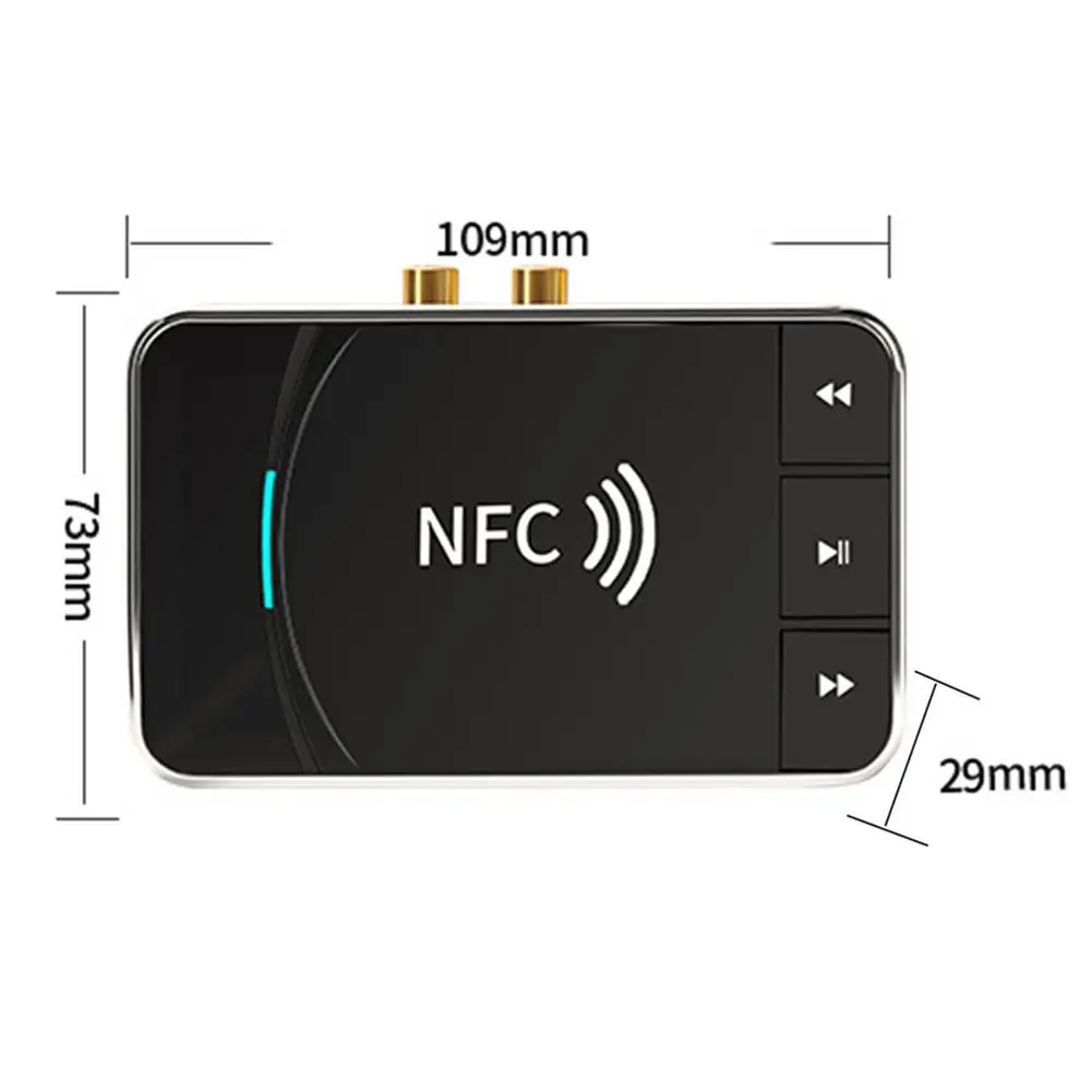 NFC Bluetooth-совместимый аудиопередатчик 5 0 приемник 2RCA 3 мм Aux разъем USB-ключ