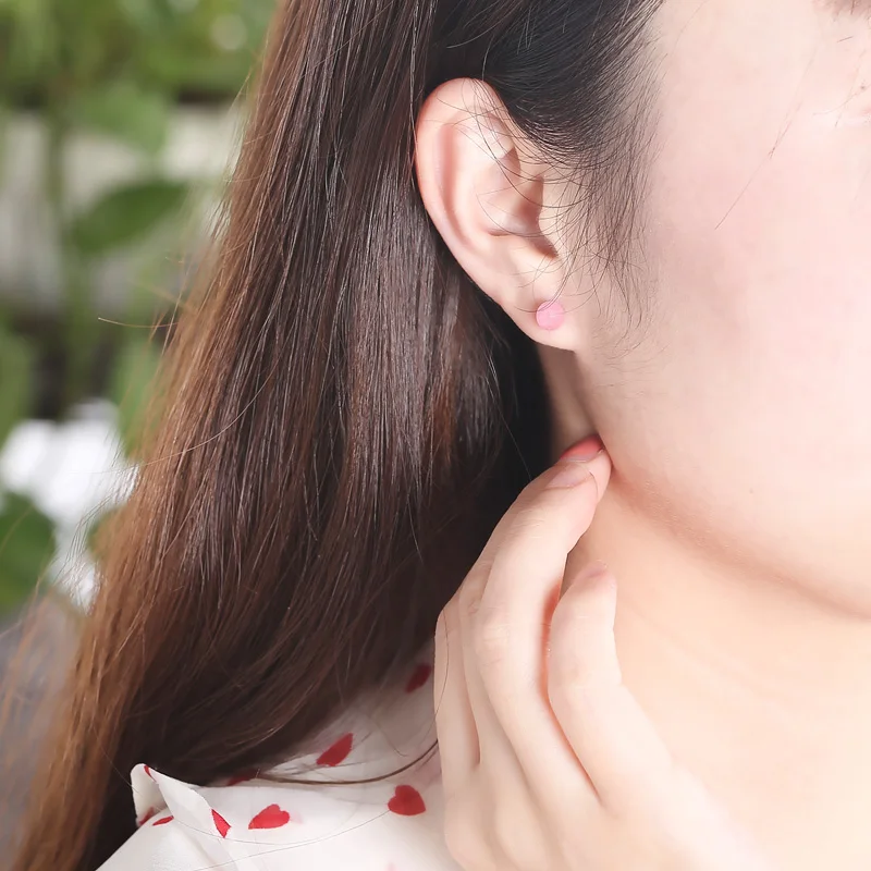 Серьги-гвоздики с натуральным нефритом JD ювелирные изделия Для Пирсинга Ушей из