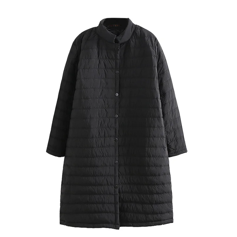 Зимние пальто для женщин с длинным рукавом плюс размер однобортные однотонные