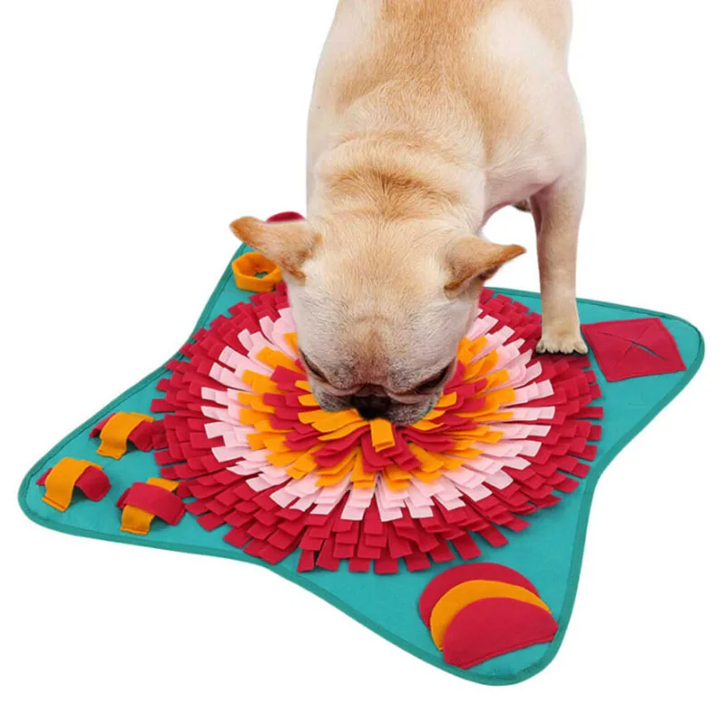 

Pet Dog Snuffle Mat Pet Snack Feeding Mat Dogs Sniffing Training Blanket Pets Cat Relieve Stress Nosework Puzzle Toy Pad 70x70cm