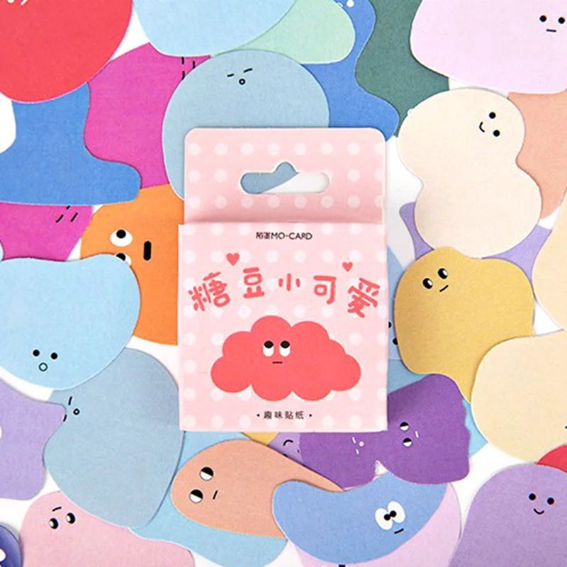 46 шт./пакет Канцтовары Мультяшные наклейки милые конфетные Kawaii липкая бумага