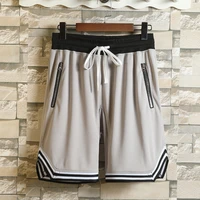 large mens casual shorts bead mesh breathable beach running grey sports pants fat pants 6xl