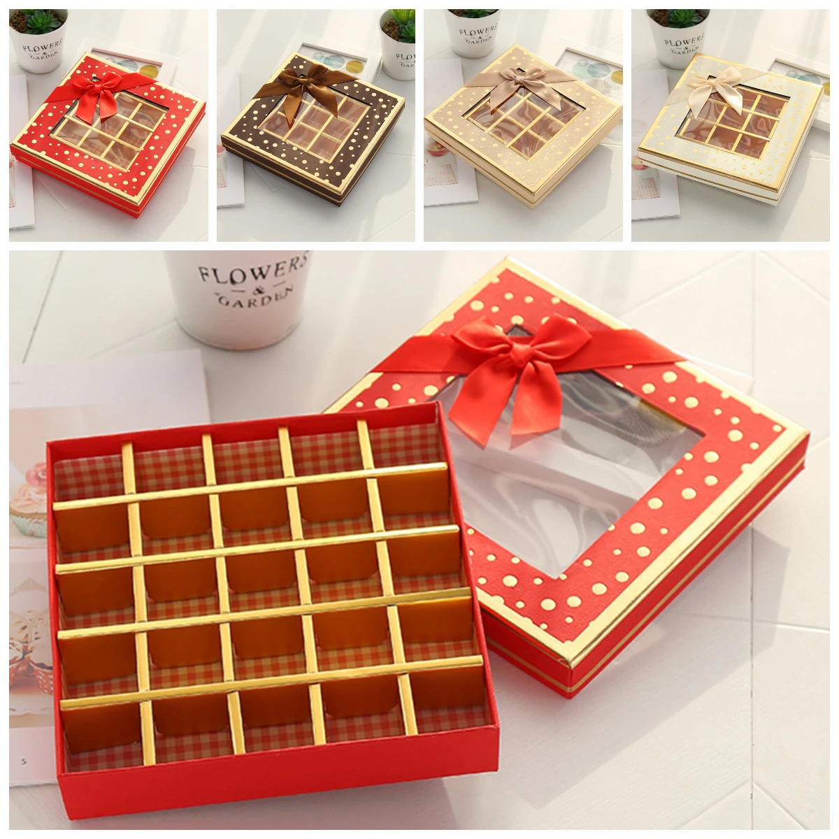 

25 Grids Candy Box Romantic Valentine'S Day Chocolate Display Box Wedding Christmas Party Gift Packaging Box With Windows