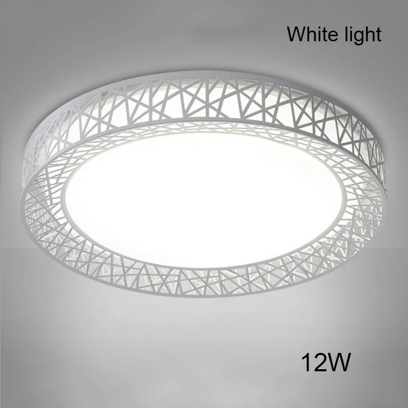 White light 12W Новейший светодиодный светильник в виде птичьего гнезда, Круглый ворон, современный светильник для гостиной, спальни, кухни, современный светильник-KK - Цвет корпуса: White light 12W