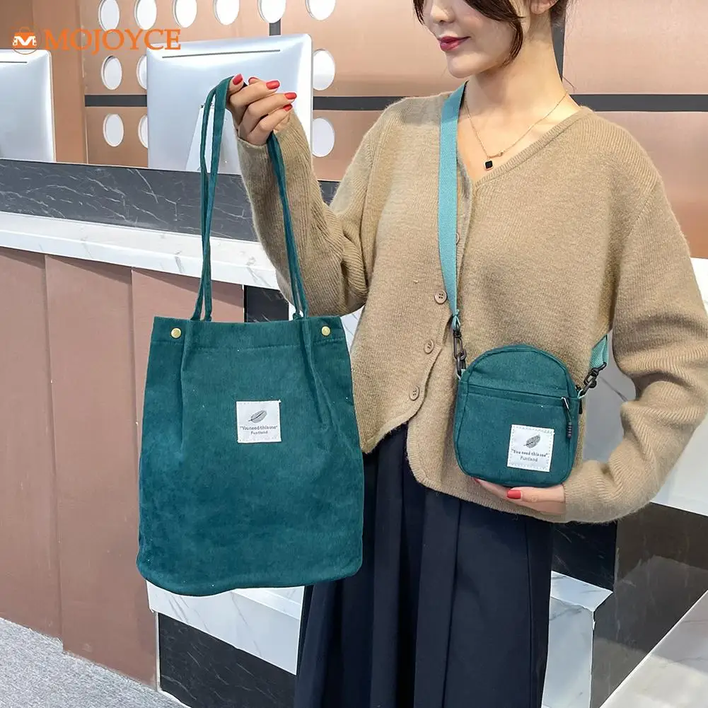 

Женская мода 2021 Вельветовая Сумочка 2 шт. в комплекте Симпатичная зимняя школьная сумка через плечо большая емкость Экологичная сумка для п...