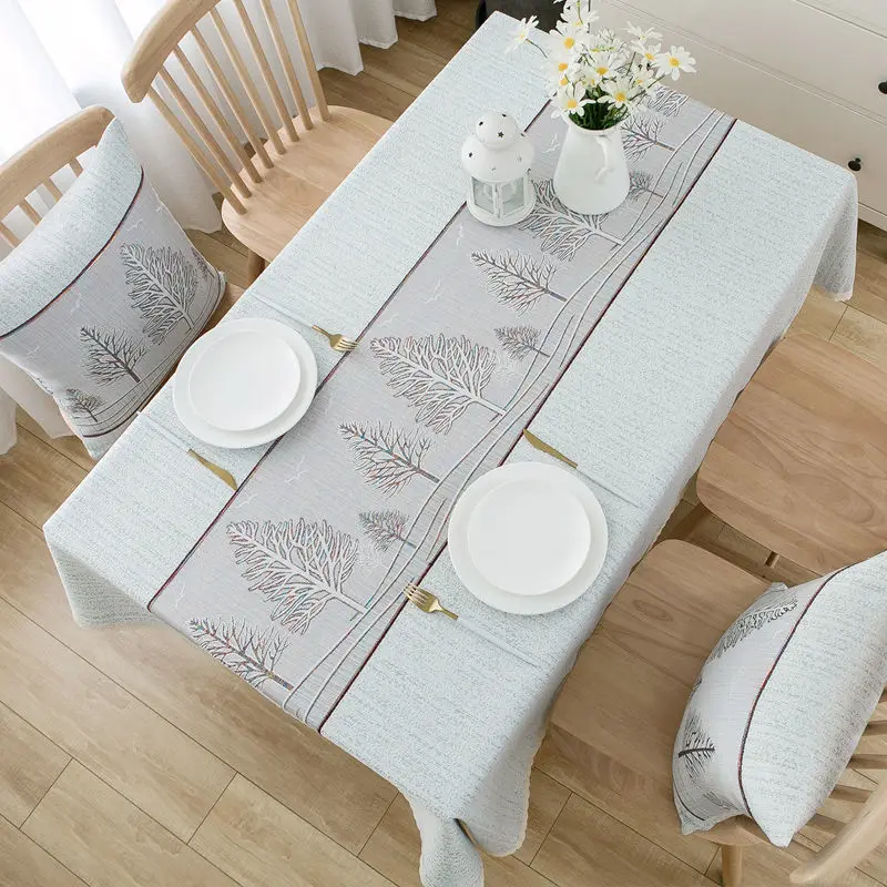 

New Chinese Nordic tablecloth cloth rectangular high-end square table household cotton linen table cloth tea table cloth table