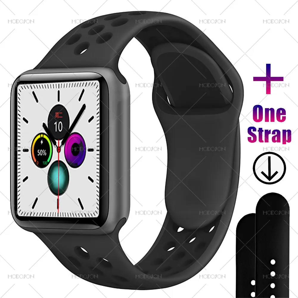Black Gray Black MODOSON, умные часы iwo 12, серия 5, 30, с циферблатом, пульсометр, умные часы, фитнес-трекер, часы для Apple iphone, Android - Цвет: Black Gray Black