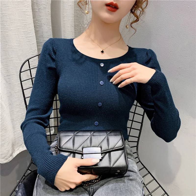 

6 in 2, 19682 (6) make pure color round collar button head top 30