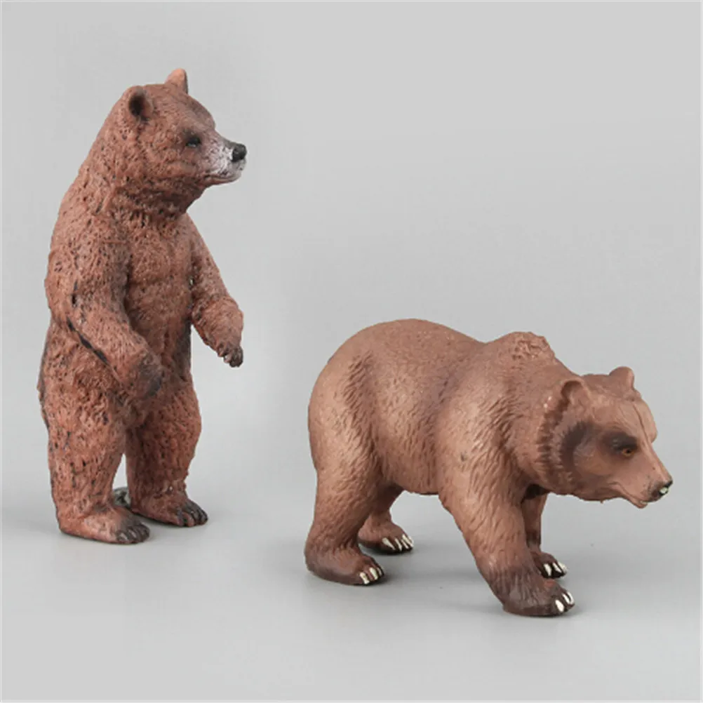 

Animals World Alaska Grizzly Brown Polar Bear Bears Static Model Plastic Action Figures Educational Toys Gift for Kids