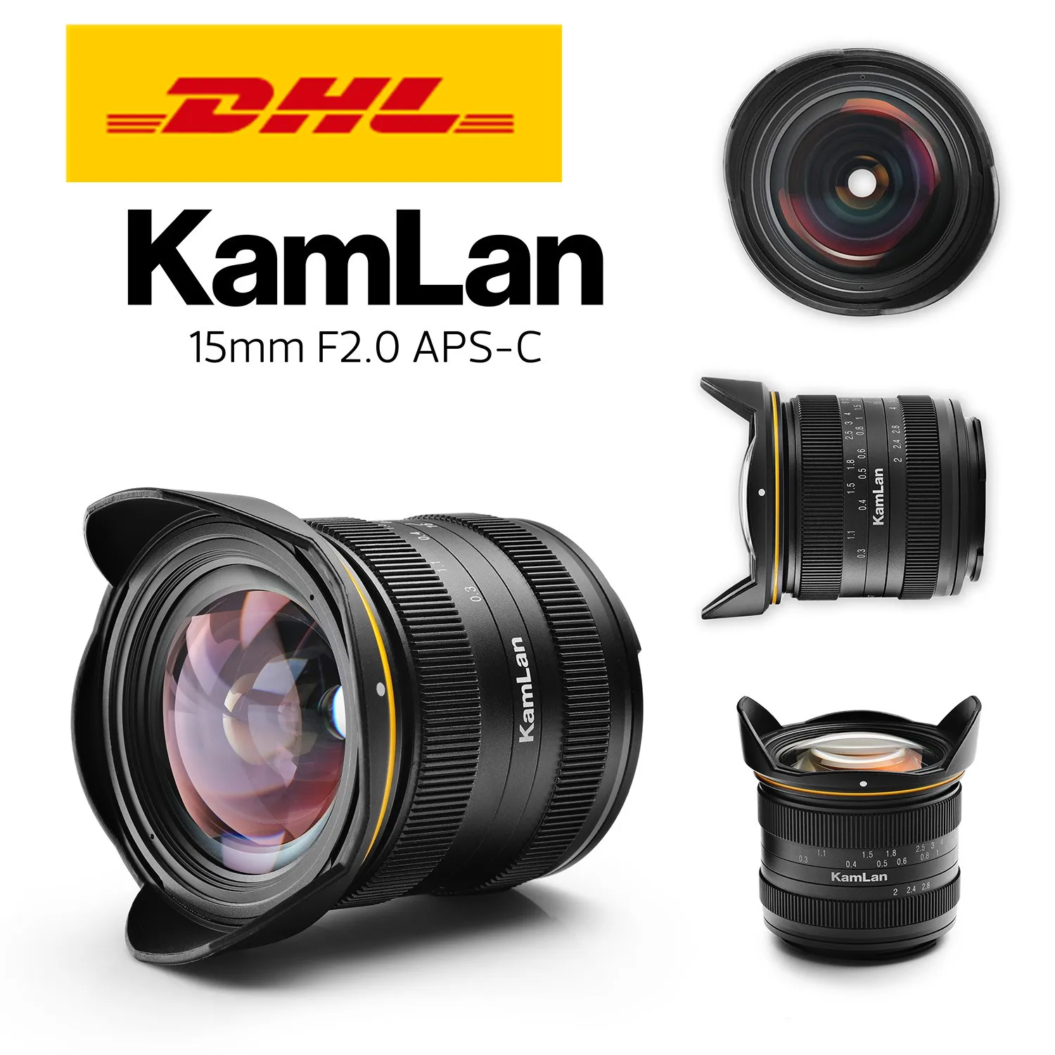 Kamlan 15 мм f2.0 ручная фокусировка широкоугольный APS C беззеркальных Камера объектив