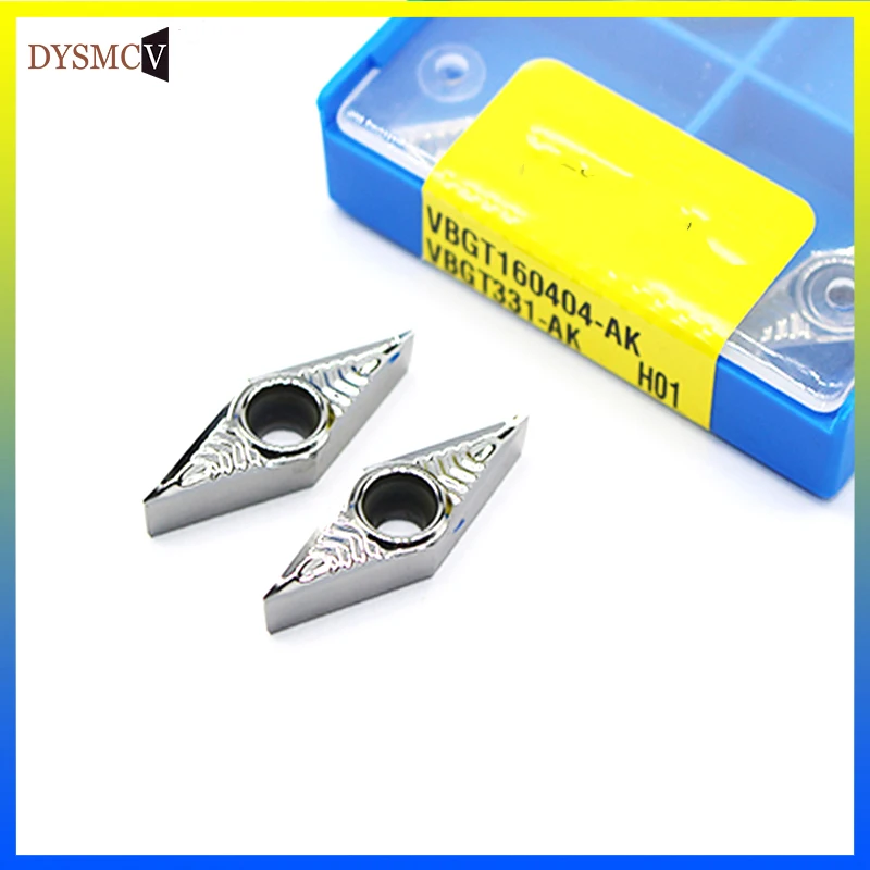 

10pcs VBGT160404 AK H01 AluminumInserts VCGT160402 Carbide Knife Blade cnc Lathe Cutter Turning Tool Aluminum Copper Wood