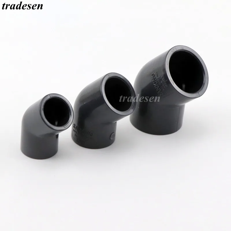 1Pcs Inner Dia.20-63mm Dark Gray PVC 45 Degrees Elbow Joints Aquarium Fish Tank Pipe Connectors Garden Water Tube Fittings - купить по