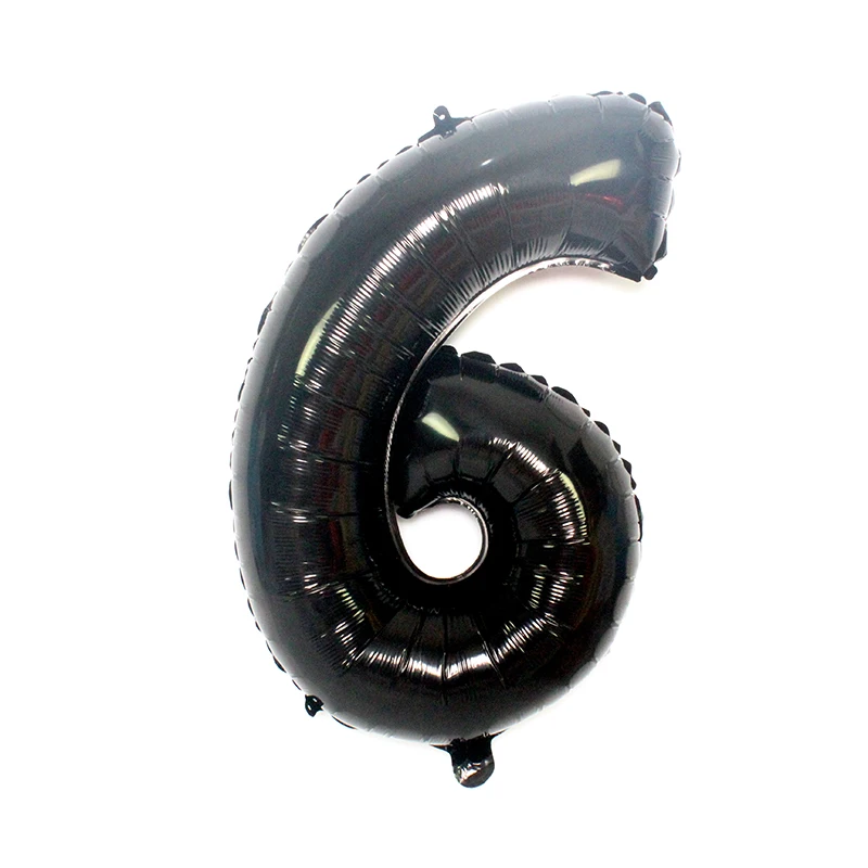 1pc 32inch black 6 Шарики с пандой из мультфильма звезда латекс черный номер Счастливый День Рождения Вечеринка для украшения детского душа дети животное баллон подарки - Цвет: 1pc 32inch black 6