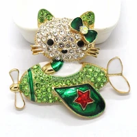 cartoon cat pendant cute european and american diamond studded kitten keychain creative small gifts keychain charms keyring