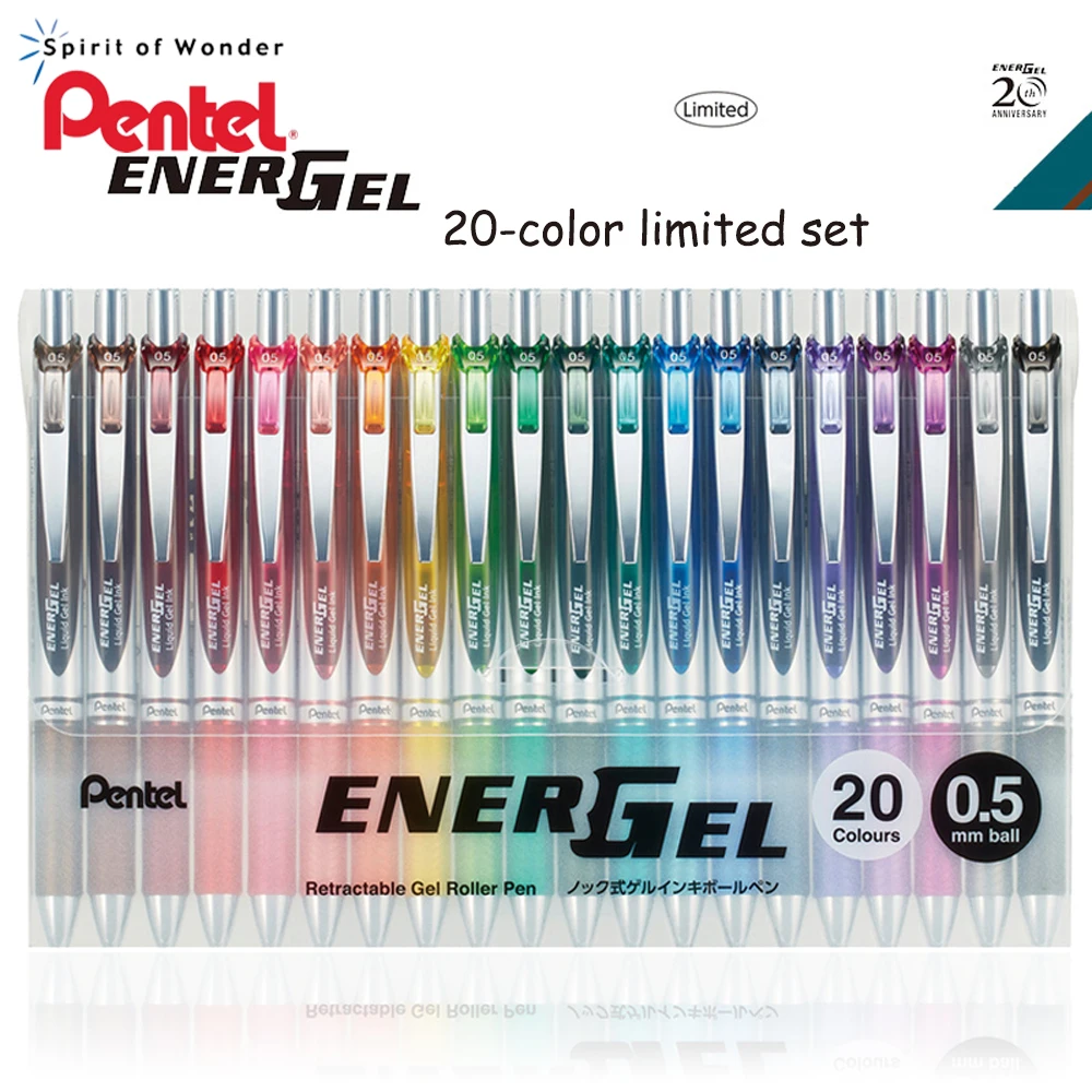 PENTEL Set 20th Anniversary Limited Edition BLN75Z Color Gel Pen Smooth and Quick-drying Student Exam Pen Send Pen Holder 0.5MM