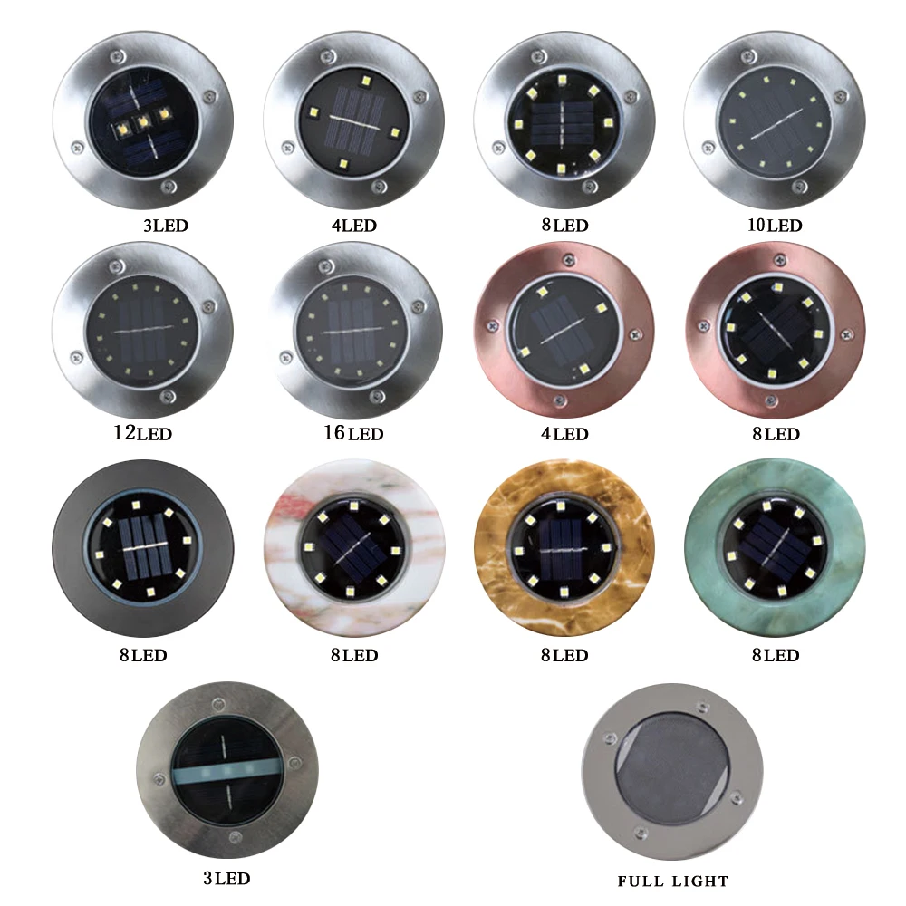 8 Светодиодный светильник на солнечной батарее водонепроницаемый подземный