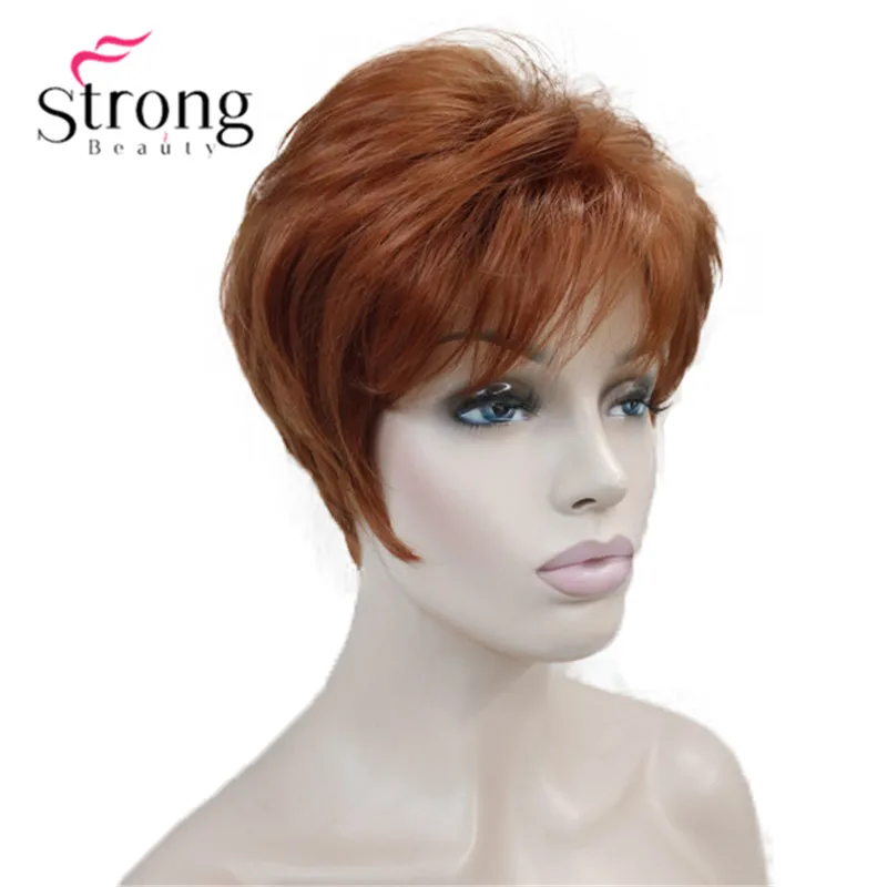 #130 StrongBeauty короткий слоистый блонд лохматый Классический колпачок полный синтетический парик выбор цвета - Цвет: #130