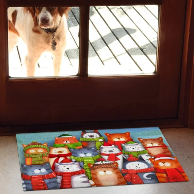 коврик входной двери декор для дома Рождественский мультяшный Коврик с