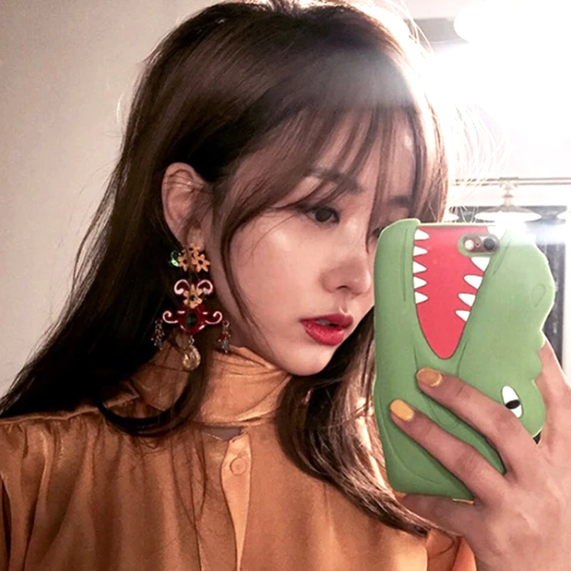 Модные Винтажные пушистые кристаллы барокко ретро серьги преувеличенный стиль