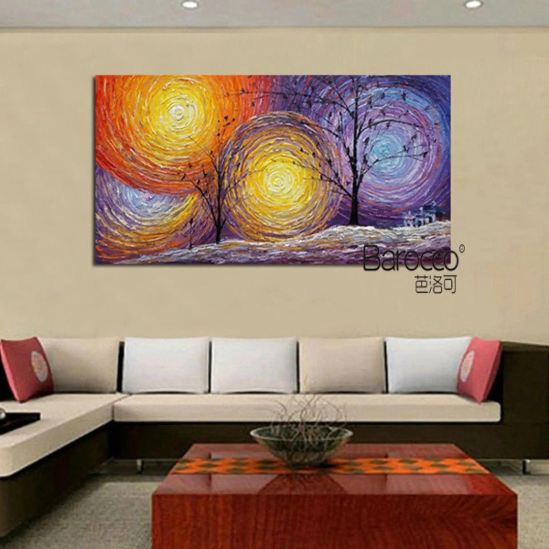 Абстрактный пейзаж живопись 100% ручная роспись картина маслом современное