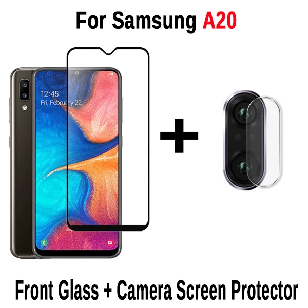 For Samsung A20 Для samsung Galaxy A50 A40 A70 A30 A20 A10 защита экрана и камеры закаленное стекло для samsung A 50 70 40 Защитная стеклянная пленка - Цвет: For Samsung A20