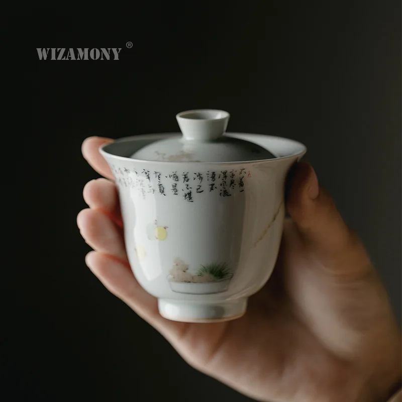

WIZAMONY древний зеленый красный ленточный мешок чаша чайный набор кунг-фу поэзия bubble tea чаша для чая тонкие шины не жарко