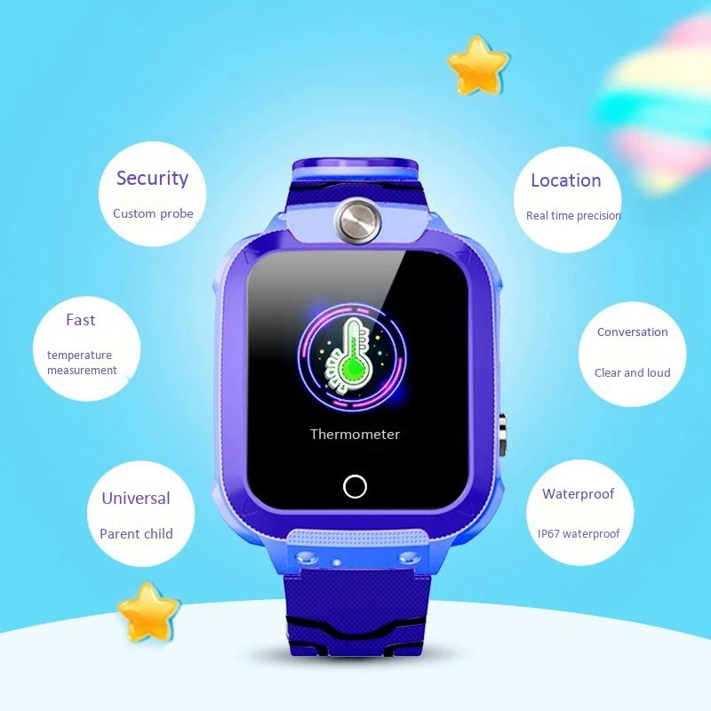 New Q20 Temperature Measurement Smart Watch for Kids GPRS Tracker Press Sn Waterproof Android IOS | Электроника