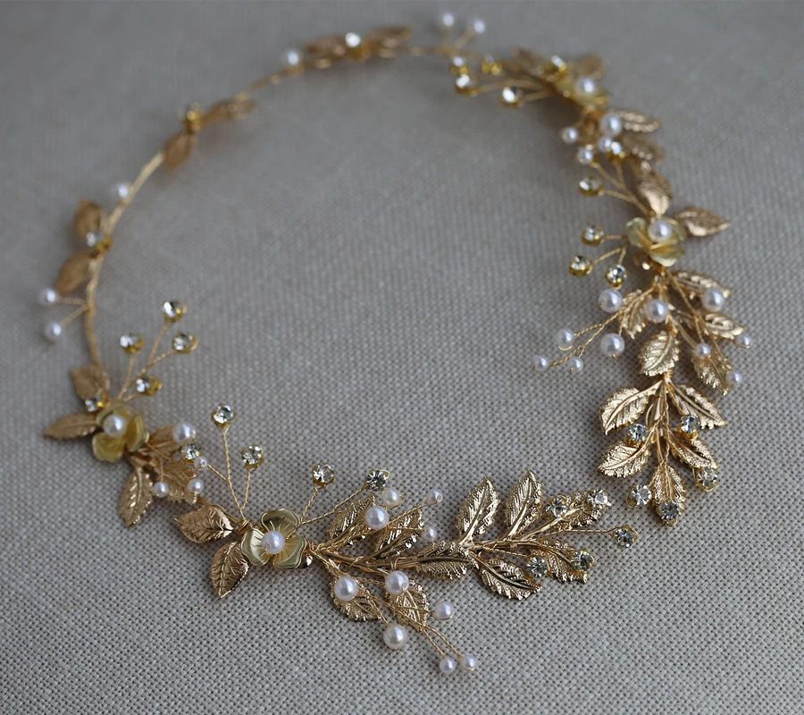 Новый Хрустальный жемчужный головной убор свадебный головная повязка ручная