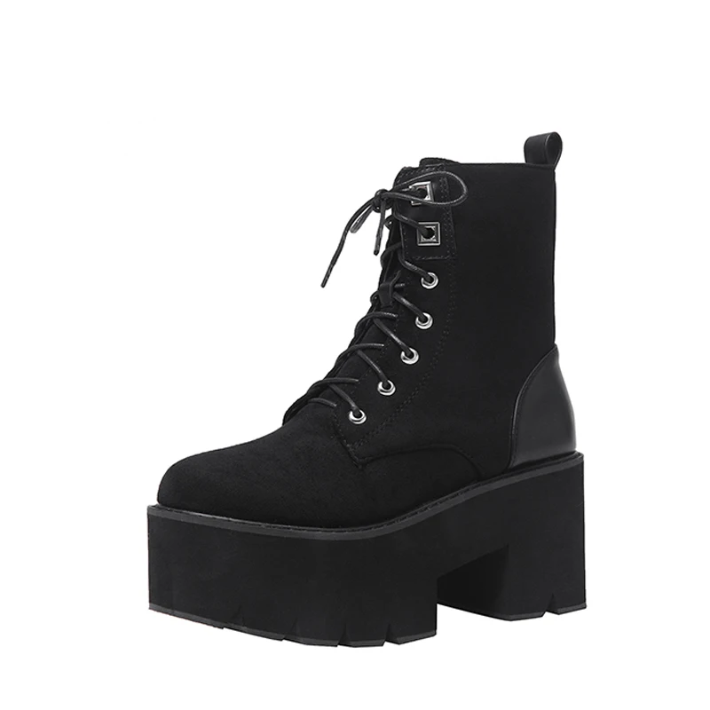 Женские ковбойские ботинки bota женские на платформе зимняя обувь высоком каблуке
