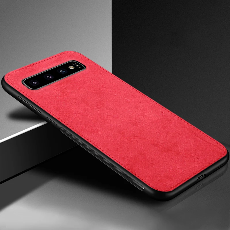 IIOZO Магнитный тканевый чехол для samsung Galaxy S8 S9 S10 Plus Note 8 Note 9 ультратонкий тканевый Мягкий силиконовый чехол s - Цвет: red