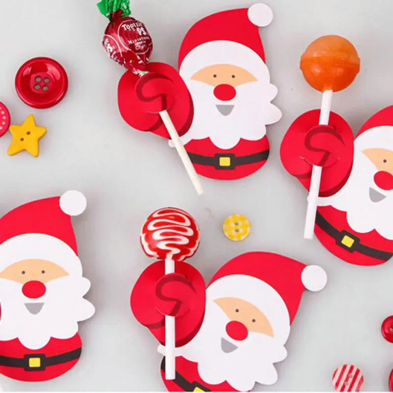 25 шт./компл. прекрасный Лось леденец на палочке Xmas Бумага держатель фестиваль Рождественский подарок для детей, год игрушка новизны