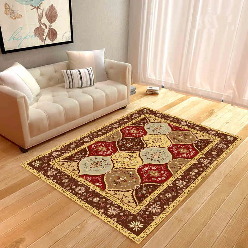 Printed Velvet Crystal Rug European Style Bedroom Living Room Thick Carpet Simple Coffee Table Blanket Family Mat | Дом и сад