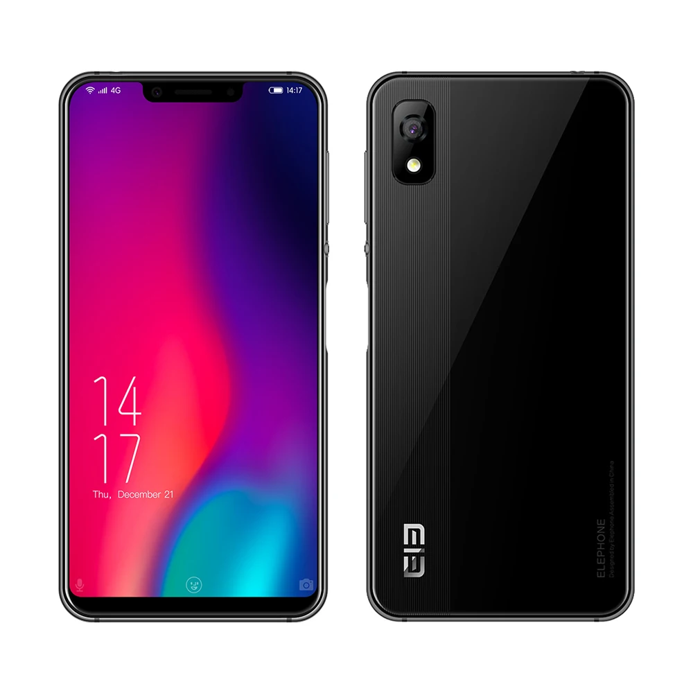 Black Мобильный телефон Elephone A4 Pro 4G, 5,85 дюймов, MT6763, четыре ядра, Android 8,1, 4+ 64 ГБ, 6мп+ 8МП камеры, 3000 мА/ч, боковой отпечаток пальца, сотовый телефон - Цвет: Black